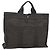 Hermès HERMES Handtasche Her Line MM aus grauem Canvas Auth sw509 Braun