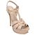Sandali con piattaforma Tribute di Saint Laurent in pelle liscia beige Marrone