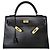 Borsa Hermès Kelly Sellier 32 in pelle box nera Nero