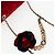 CHANEL Matelassé Camelia Borsa a Spalla con Catena Velluto Rosso CC Auth KD378SM Blu navy - vista 8