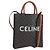 Céline CELINE Triomphe Borsa Tote Verticale in PVC Pelle Nera Oro Auth nb490M Nero D'oro