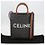 Céline CELINE Triomphe Borsa Tote Verticale in PVC Pelle Nera Oro Auth nb490M Nero D'oro - vista 26