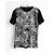 Camiseta de seda floral Louis Vuitton otoño 2017 Negro