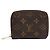 Billetera compacta Louis Vuitton Zippy LV Monogram y cuero Castaño
