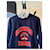 Marineblauer Pullover mit Sandro-Kragen - Ansicht 3