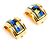 Orecchini a clip Hermès Boucles Clips Email Imprime Blu grigio D'oro - vista 2