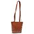 Borsa a spalla SAINT LAURENT in pelle marrone dorato Auth am8218 D'oro