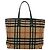 Burberry Nova Check Blue Label Tote Bag aus Wolle Beige Silber Authentisch 121808 - Ansicht 3