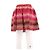 Falda corta de encaje roja y rosa Alaïa - vista 2