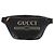 Borsa a tracolla Gucci in pelle nera con logo Nero