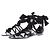 Sandali piatti in pelle nera Stella Luna Taglia 38 Nero