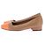 Autre Marque Bailarinas AUGUSTA de cuero marrón con punta naranja Castaño - vista 3