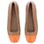 Autre Marque Bailarinas AUGUSTA de cuero marrón con punta naranja Castaño - vista 6