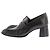 Mocassini con tacco in pelle nera Mango 39 Nero - vista 3