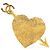 Spilla a forma di cuore e freccia in oro placcato CC di Chanel D'oro