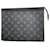 Louis Vuitton Monogram Eclipse Clutch Bag Brown Black  ref.2213344