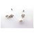 NUOVE ORECCHINI CHANEL A36138 LOGO CC PERLE STRASS Argento - vista 5