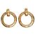 Chanel Orecchini a cerchio con clip in oro inciso D'oro