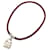 Collar Choker Constance de Hermès Castaño Plata Cuero Plata