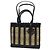 Borsa Loewe Square in rattan con pelle nera Nero