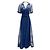 Vestido Millie de organza com cinto azul marinho Staud de comprimento total