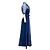 Vestido Millie de organza com cinto azul marinho Staud de comprimento total - vista 2