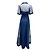 Vestido Millie de organza com cinto azul marinho Staud de comprimento total - vista 3