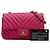 Chanel Mini Retangular Rosa Clássico Chevron em Couro de Cordeiro com Aba Única - vista 12