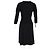 Abito midi in lana nera con scollo a V e maniche 3/4 di Max Mara Nero - vista 6