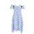 Self portrait Self-Portrait Off-The-Shoulder Embroidered Georgette Dress in Light Blue Polyester - view 3
