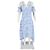 Self portrait Self-Portrait Off-The-Shoulder Embroidered Georgette Dress in Light Blue Polyester - view 4