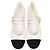 Classique Chanel Grosgrain Perle Mary Jane Ballet en Cuir d'Agneau Blanc - vue 9