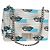 PRADA Borsa a Spalla con Catena in Pelle Blu Argento Auth KD283M
