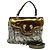 Bulgari BVLGARI Leoni Bolsa de Mão de Couro 2em1 Ouro Auth sw547 Dourado
