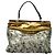 Bulgari BVLGARI Leoni Bolsa de Mão de Couro 2em1 Ouro Auth sw547 Dourado - vista 2