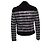 Giacca da biker a righe con strass Balmain Nero Argento - vista 3