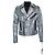 Balmain, Crystal embellished biker jacket Black Silvery