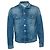 Blaue Denimjacke mit Rockstar-Logo von Balmain