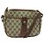Borsa a spalla GUCCI GG Supreme Web Sherry Line in PVC pelle beige oro Auth fm4588 D'oro