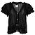 Schwarze und goldene Rüschensleeve-Cardigan von Chanel Frühling 2018