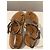 K Jacques Sandalen aus Leder Camel mit grauen Lederblumen Kamel - Ansicht 2
