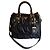 Sac à main Prada en lin noir avec détails dorés