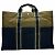 Hermès Foule MM Canvas Tote Bag Schwarz Grün Khaki - Ansicht 2