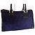 Borsa a mano Fendi Boston Zucca tela nera Nero Blu navy Blu scuro