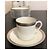 Autre Marque Bernardaud Vercors 8 Tazze e Piattini da Caffè Porcellana Bianca Platino Argento Bianco - vista 6