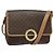Céline Bolsa de ombro em lona Macadam CELINE, couro PVC, marrom, dourado, autêntica 123950