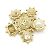Chanel Coco Mark Tweed Brosche mit Kunstperlen und Strass Golden