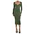 Khaite Vestido midi canelado verde Alessandra - tamanho XS