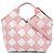 Borsa a cesta mini in pelle intrecciata a quadretti rosa LOEWE