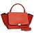 Céline CELINE Trapeze Medium Borsa a Mano Pelle Suede 2in1 Rossa Argento Auth gh084 Rosso